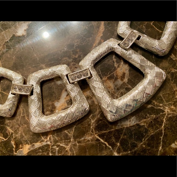 Silver Square Necklace & Bracelet - Picture 3 of 7